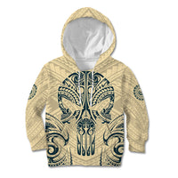 Polynesian Kid Hoodie Warrior Skull with Tribal Patterns Tattoo Design TS04 Hoodie Yellow - Polynesian Pride