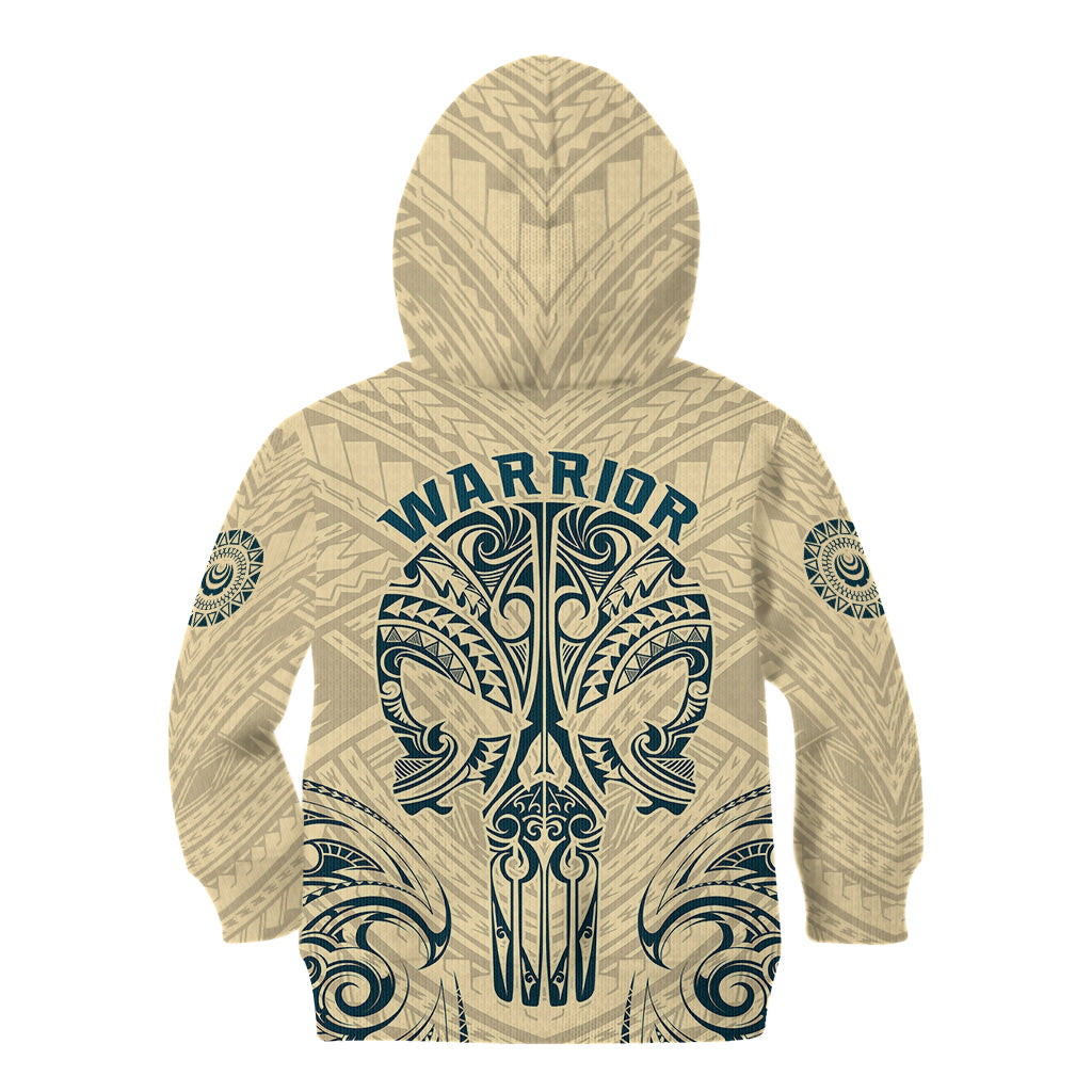 Polynesian Kid Hoodie Warrior Skull with Tribal Patterns Tattoo Design TS04 - Polynesian Pride