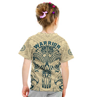 Polynesian Kid T Shirt Warrior Skull with Tribal Patterns Tattoo Design TS04 - Polynesian Pride