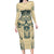 Polynesian Long Sleeve Bodycon Dress Warrior Skull with Tribal Patterns Tattoo Design TS04 Long Dress Yellow - Polynesian Pride