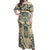 Polynesian Off Shoulder Maxi Dress Warrior Skull with Tribal Patterns Tattoo Design TS04 Women Yellow - Polynesian Pride