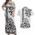 Hawaii Couples Matching Off Shoulder Maxi Dress and Hawaiian Shirt with Polynesian Turtle TS04 Black/White - Polynesian Pride