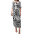 Hawaii Puletasi with Polynesian Turtle TS04 Long Dress Black/White - Polynesian Pride