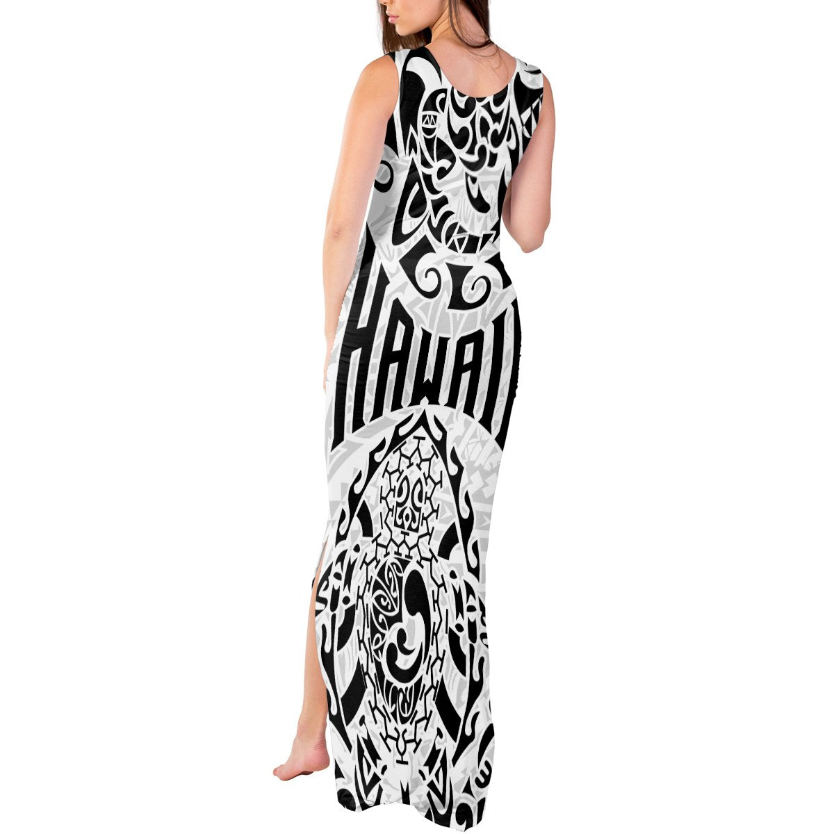 Hawaii Tank Maxi Dress with Polynesian Turtle TS04 - Polynesian Pride