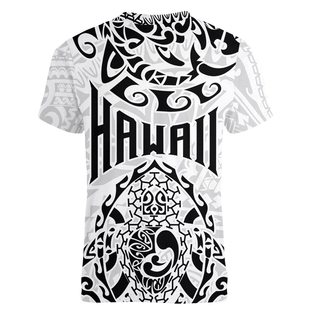 Hawaii Women V Neck T Shirt with Polynesian Turtle TS04 - Polynesian Pride