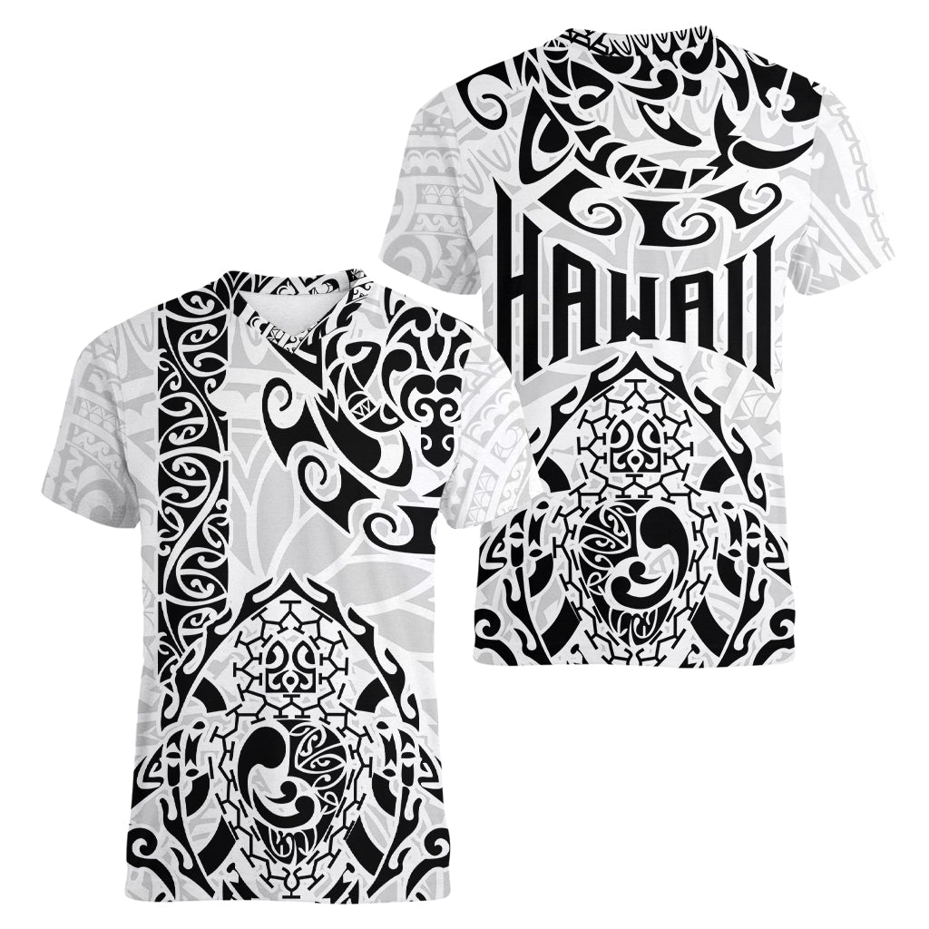 Hawaii Women V Neck T Shirt with Polynesian Turtle TS04 - Polynesian Pride