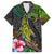 Polynesian Family Matching Off Shoulder Maxi Dress and Hawaiian Shirt Whales and Compass Gradient Pattern TS04 Dad's Shirt - Short Sleeve Gradient - Polynesian Pride