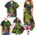 Polynesian Family Matching Summer Maxi Dress and Hawaiian Shirt Whales and Compass Gradient Pattern TS04 - Polynesian Pride