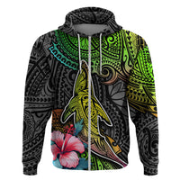 Polynesian Hoodie Whales and Compass Gradient Pattern TS04 - Polynesian Pride