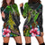 Polynesian Hoodie Dress Whales and Compass Gradient Pattern TS04 - Polynesian Pride