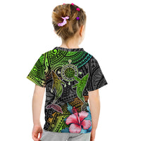 Polynesian Kid T Shirt Whales and Compass Gradient Pattern TS04 - Polynesian Pride