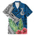 Polynesian Family Matching Mermaid Dress and Hawaiian Shirt Whale Pattern and Hibiscus Flowers TS04 Dad's Shirt - Short Sleeve Multicolor - Polynesian Pride