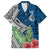 Polynesian Family Matching Off Shoulder Short Dress and Hawaiian Shirt Whale Pattern and Hibiscus Flowers TS04 Dad's Shirt - Short Sleeve Multicolor - Polynesian Pride