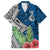 Polynesian Family Matching Short Sleeve Bodycon Dress and Hawaiian Shirt Whale Pattern and Hibiscus Flowers TS04 Dad's Shirt - Short Sleeve Multicolor - Polynesian Pride