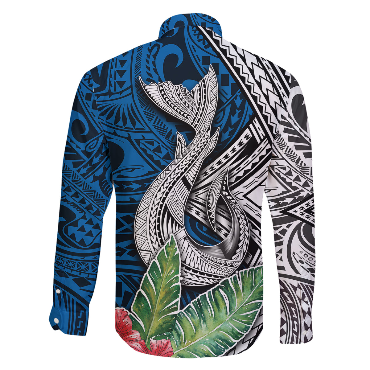 Polynesian Family Matching Short Sleeve Bodycon Dress and Hawaiian Shirt Whale Pattern and Hibiscus Flowers TS04 - Polynesian Pride