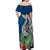 Polynesian Off Shoulder Maxi Dress Whale Pattern and Hibiscus Flowers TS04 - Polynesian Pride