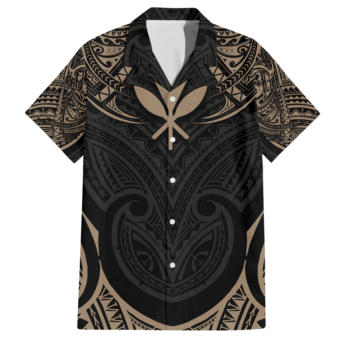 Polynesian Hawaii Tattoo Family Matching Off Shoulder Maxi Dress and Hawaiian Shirt TS04 Dad's Shirt - Short Sleeve Multicolor - Polynesian Pride