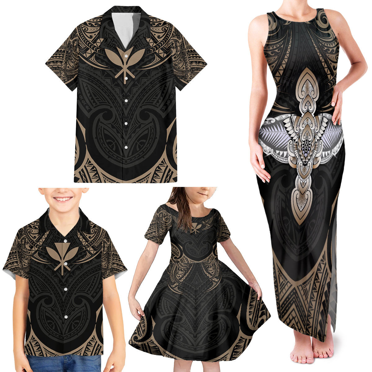 Polynesian Hawaii Tattoo Family Matching Tank Maxi Dress and Hawaiian Shirt TS04 - Polynesian Pride