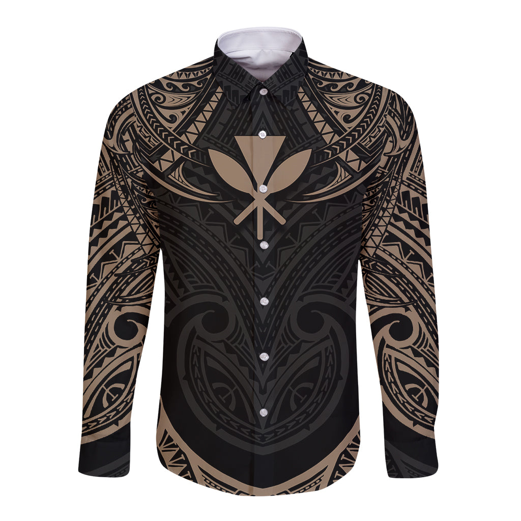 Polynesian Hawaii Tattoo Long Sleeve Button Shirt TS04 Unisex Multicolor - Polynesian Pride