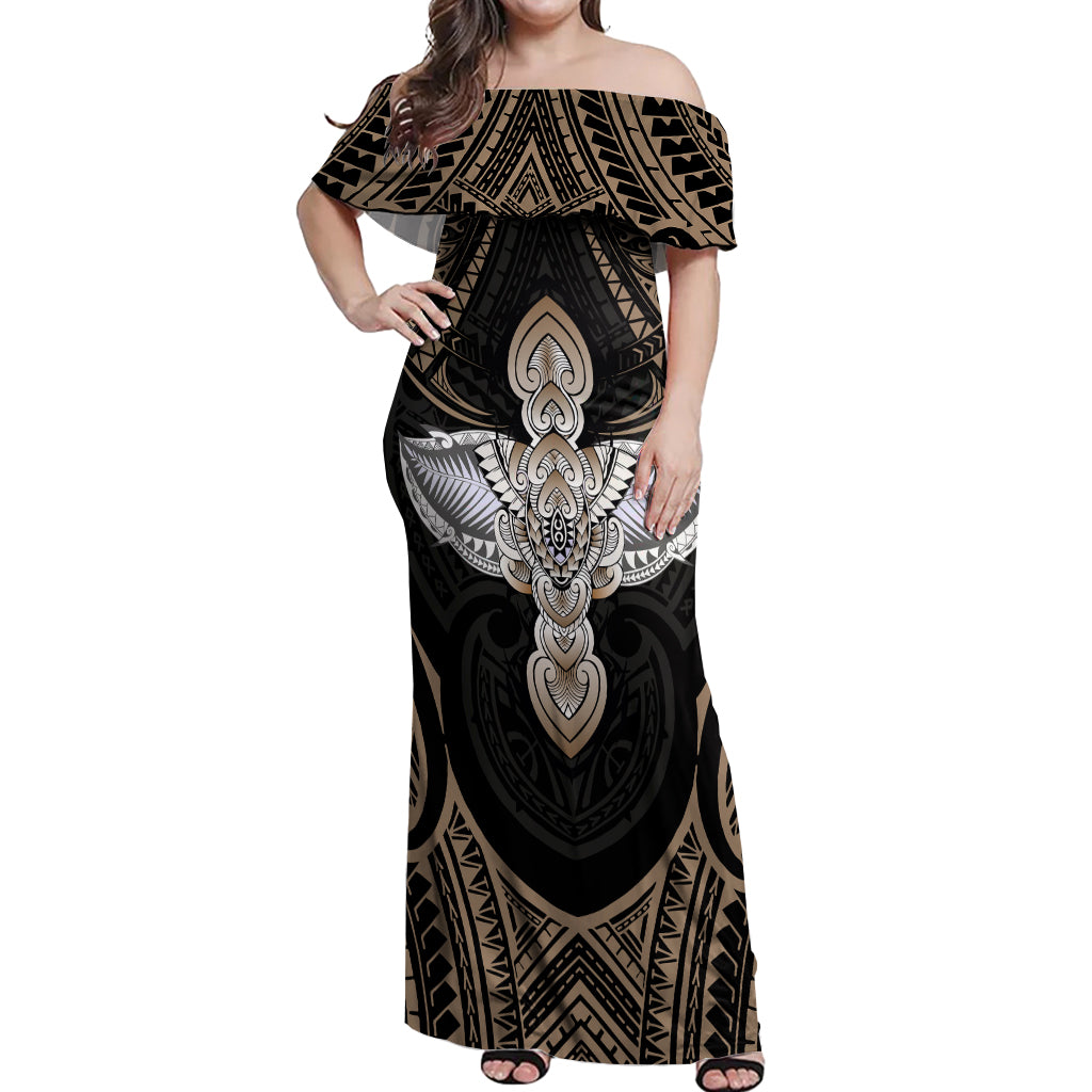 Polynesian Hawaii Tattoo Off Shoulder Maxi Dress TS04 Women Multicolor - Polynesian Pride