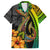 Hawaii Family Matching Off Shoulder Long Sleeve Dress and Hawaiian Shirt Polynesian Fish Hook and Hibiscus Flowers with Gradient Pattern TS04 Dad's Shirt - Short Sleeve Multicolor - Polynesian Pride