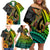 Hawaii Family Matching Off Shoulder Short Dress and Hawaiian Shirt Polynesian Fish Hook and Hibiscus Flowers with Gradient Pattern TS04 - Polynesian Pride