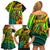 Hawaii Family Matching Off Shoulder Short Dress and Hawaiian Shirt Polynesian Fish Hook and Hibiscus Flowers with Gradient Pattern TS04 - Polynesian Pride