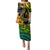 Hawaii Family Matching Puletasi Dress and Hawaiian Shirt Polynesian Fish Hook and Hibiscus Flowers with Gradient Pattern TS04 Mom's Dress Multicolor - Polynesian Pride