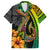 Hawaii Family Matching Short Sleeve Bodycon Dress and Hawaiian Shirt Polynesian Fish Hook and Hibiscus Flowers with Gradient Pattern TS04 Dad's Shirt - Short Sleeve Multicolor - Polynesian Pride