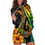 Hawaii Hoodie Dress Polynesian Fish Hook and Hibiscus Flowers with Gradient Pattern TS04 Multicolor - Polynesian Pride