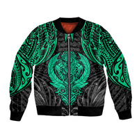 Polynesian Bomber Jacket Abstract Tiki TS04 Unisex Black Yellow - Polynesian Pride