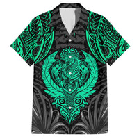 Polynesian Family Matching Short Sleeve Bodycon Dress and Hawaiian Shirt Abstract Tiki TS04 Dad's Shirt - Short Sleeve Black Yellow - Polynesian Pride