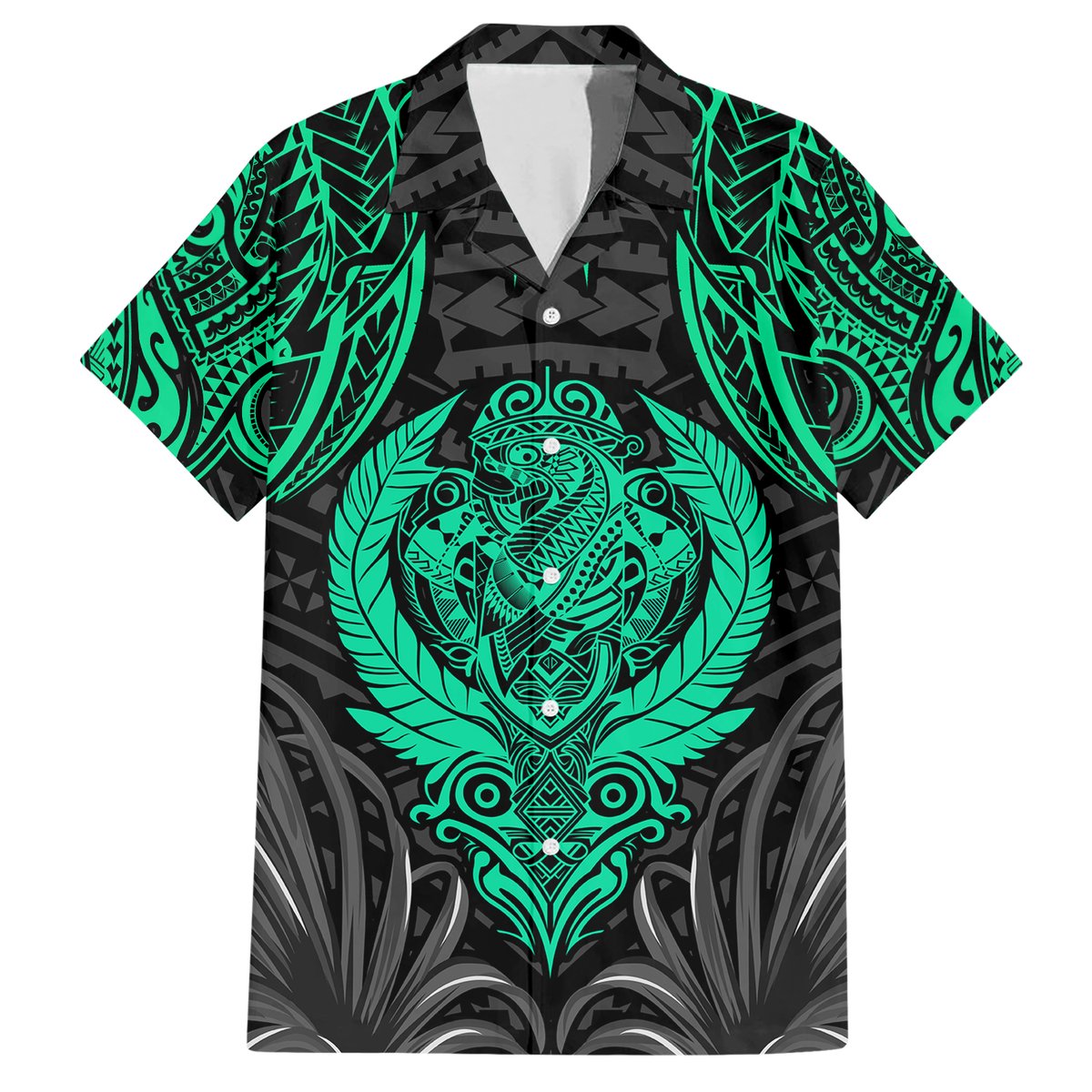 Polynesian Hawaiian Shirt Abstract Tiki TS04 Black Yellow - Polynesian Pride