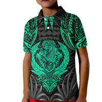 Polynesian Kid Polo Shirt Abstract Tiki TS04 Kid Black/Yellow - Polynesian Pride