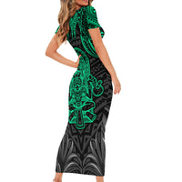Polynesian Short Sleeve Bodycon Dress Abstract Tiki TS04 - Polynesian Pride