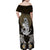 Polynesian Swordfish Family Matching Off Shoulder Maxi Dress and Hawaiian Shirt with Anchor Pattern and Tribal Turtle TS04 - Polynesian Pride