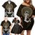 Polynesian Swordfish Family Matching Off Shoulder Short Dress and Hawaiian Shirt with Anchor Pattern and Tribal Turtle TS04 - Polynesian Pride