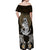 Polynesian Swordfish Off Shoulder Maxi Dress with Anchor Pattern and Tribal Turtle TS04 Women Multicolor - Polynesian Pride