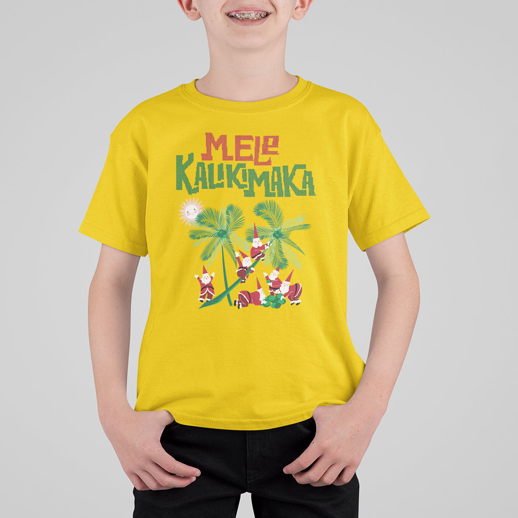 Mele Kalikimaka Santa Climb Palm Tree Hawaiian Christmas T Shirt For Kid TS09 Daisy - Polynesian Pride
