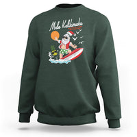 Mele Kalikimaka Surfing Santa Vintage Hawaiian Christmas Sweatshirt TS09 Dark Forest Green - Polynesian Pride