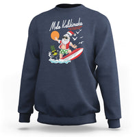 Mele Kalikimaka Surfing Santa Vintage Hawaiian Christmas Sweatshirt TS09 Navy - Polynesian Pride