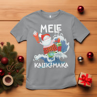 Mele Kalikimaka Surfing Cute Santa Hawaiian Christmas T Shirt TS09 Sport Gray - Polynesian Pride