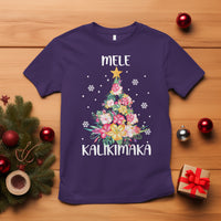 Mele Kalikimaka Hawaiian Christmas Tree Tropical Flower T Shirt TS09 Purple - Polynesian Pride