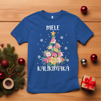 Mele Kalikimaka Hawaiian Christmas Tree Tropical Flower T Shirt TS09 Royal Blue - Polynesian Pride