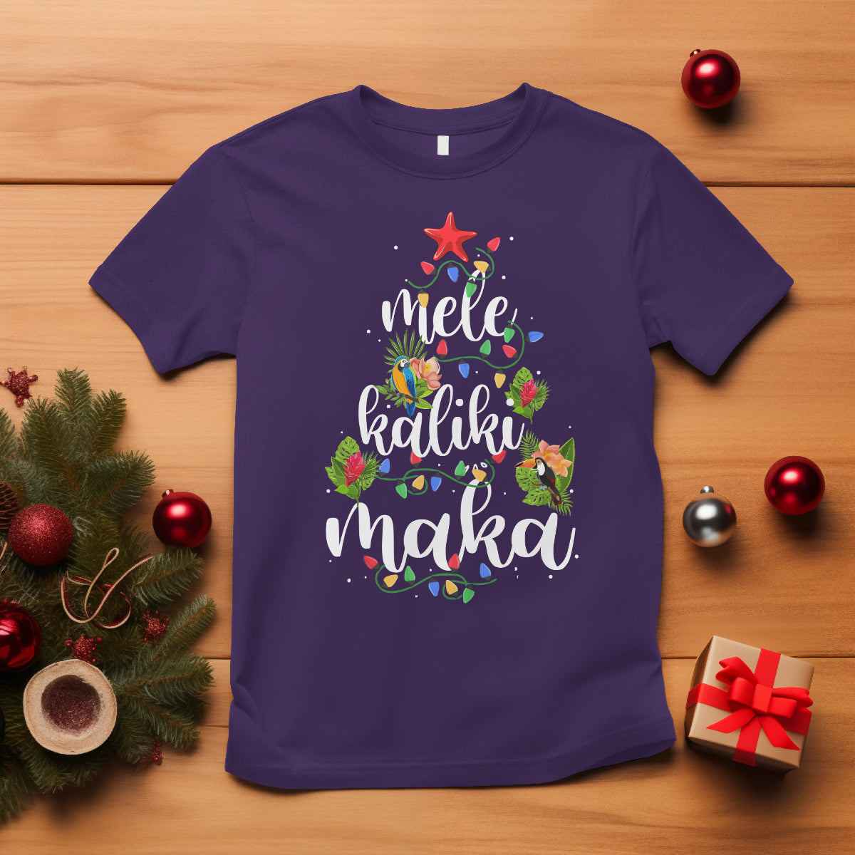 Mele Kalikimaka Hawaiian Christmas Tree T Shirt TS09 Purple - Polynesian Pride