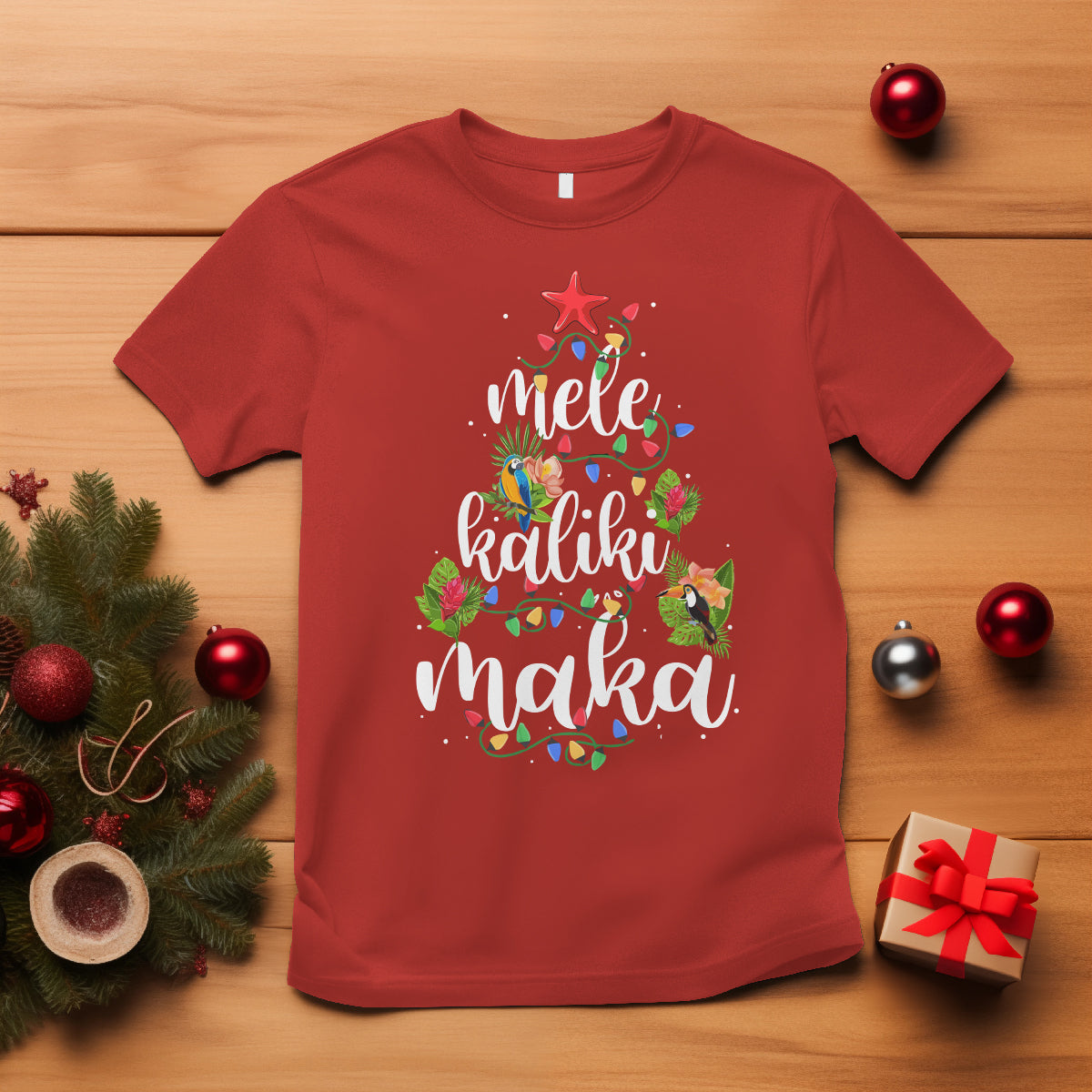 Mele Kalikimaka Hawaiian Christmas Tree T Shirt TS09 Red - Polynesian Pride