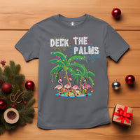 Christmas In Hawaii T Shirt Deck the Palms Firework Merry Christmas Flamingo TS09 Charcoal - Polynesian Pride