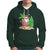 Christmas In Hawaii Hoodie Flamingo Float Xmas Palm Tree Surfboard Cute Santa At Beach TS09 Dark Forest Green - Polynesian Pride