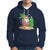 Christmas In Hawaii Hoodie Flamingo Float Xmas Palm Tree Surfboard Cute Santa At Beach TS09 Navy - Polynesian Pride
