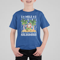 Mele Kalikimaka Santa Hawaiian Christmas Hula Dance T Shirt For Kid TS09 Royal Blue - Polynesian Pride